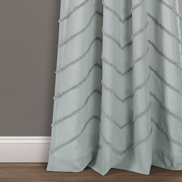 Lush Decor Chenille Chevron Window Curtain Panel Set
