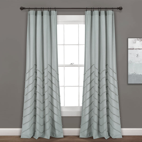 Lush Decor Chenille Chevron Window Curtain Panel Set