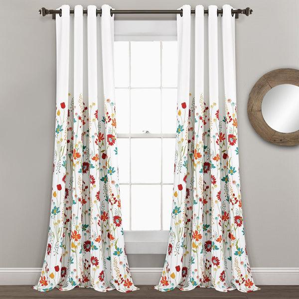 Lush Decor Clarissa Floral Light Filtering Window Curtain Panel Set