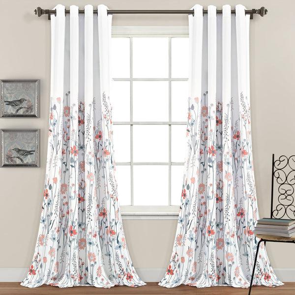 Lush Decor Clarissa Floral Light Filtering Window Curtain Panel Set