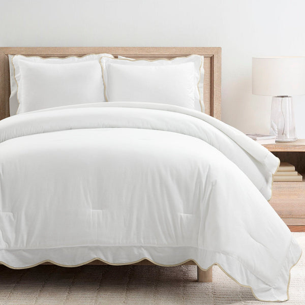 Lush Decor Coastal Chic Scalloped Edge 3 Piece Comforter Set