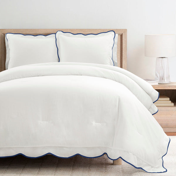 Lush Decor Coastal Chic Scalloped Edge 3 Piece Comforter Set