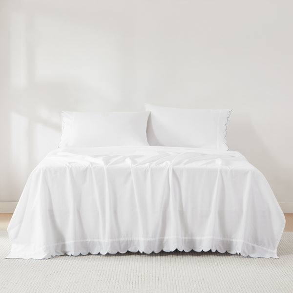 Lush Decor Coastal Chic Scalloped Edge Cotton Sheet Set