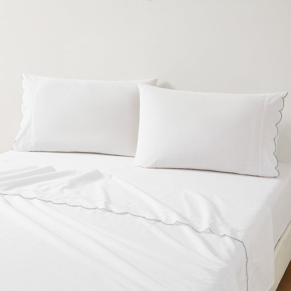 Lush Decor Coastal Chic Scalloped Edge Cotton Sheet Set