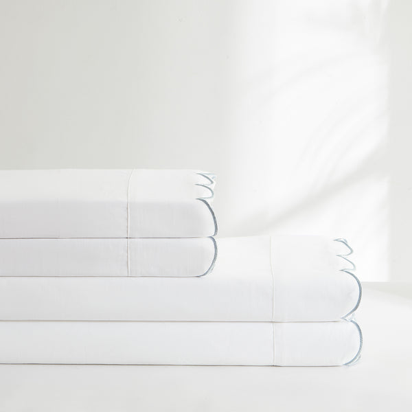 Lush Decor Coastal Chic Scalloped Edge Cotton Sheet Set