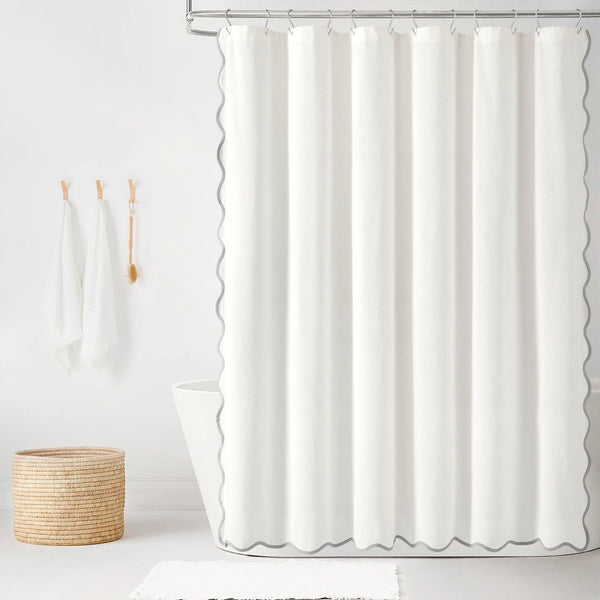 Lush Decor Coastal Chic Scalloped Edge Shower Curtain