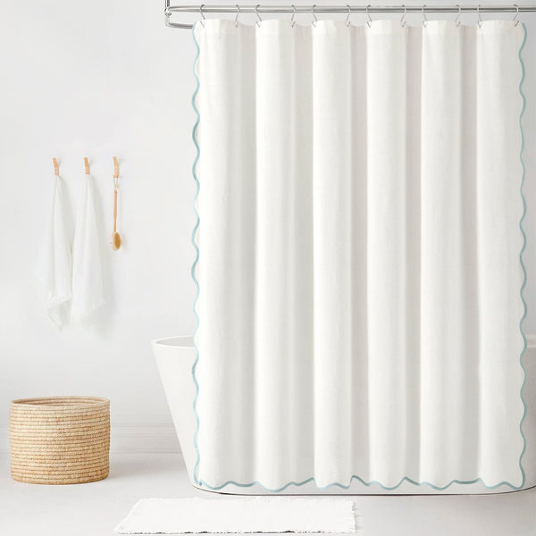 Lush Decor Coastal Chic Scalloped Edge Shower Curtain