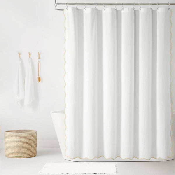 Lush Decor Coastal Chic Scalloped Edge Shower Curtain