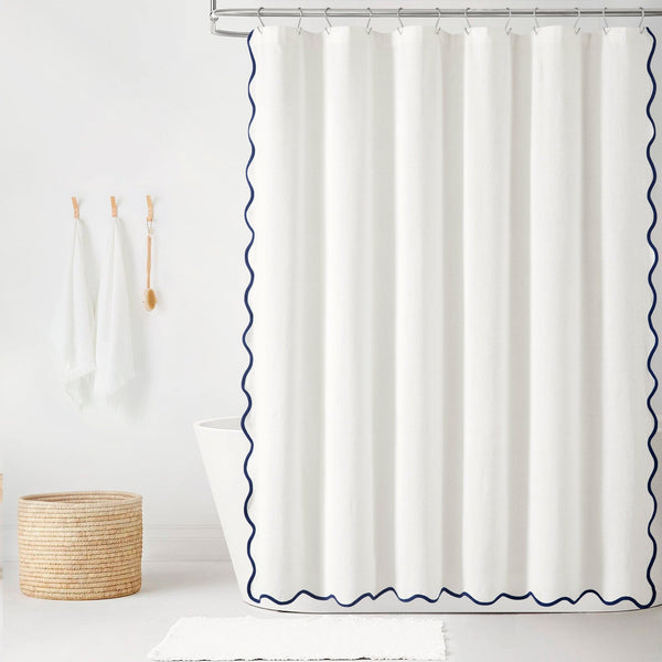 Lush Decor Coastal Chic Scalloped Edge Shower Curtain