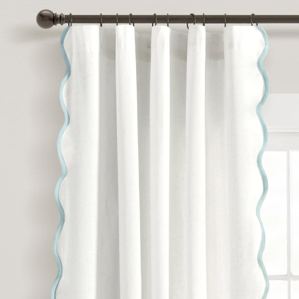 Lush Decor Coastal Chic Scalloped Edge Window Curtain Panel Set