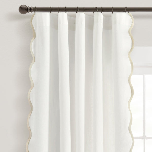 Lush Decor Coastal Chic Scalloped Edge Window Curtain Panel Set