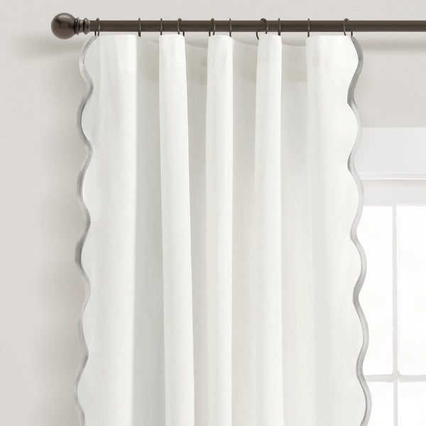 Lush Decor Coastal Chic Scalloped Edge Window Curtain Panel Set