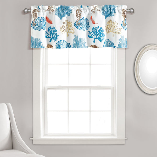 Lush Decor Coastal Reef Feather Light Filtering Valance