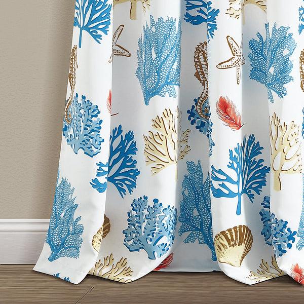 Lush Decor Coastal Reef Feather Light Filtering Window Curtain Panel Set