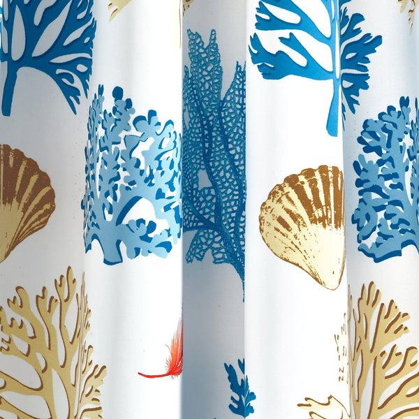 Lush Decor Coastal Reef Feather Light Filtering Window Curtain Panel Set
