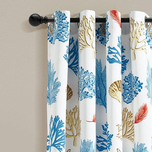 Lush Decor Coastal Reef Feather Light Filtering Window Curtain Panel Set