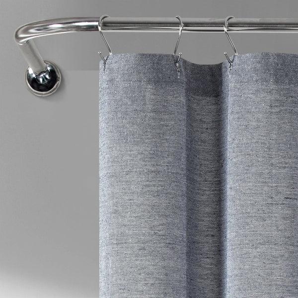 Lush Decor Color Block Ombre Yarn Dyed Recycled Cotton Blend Shower Curtain