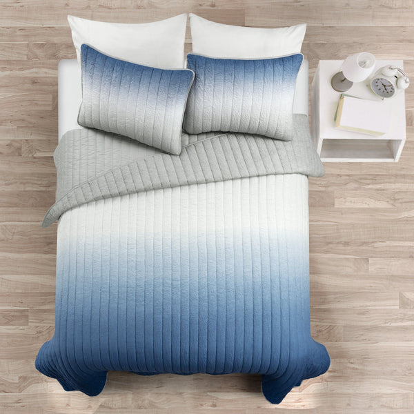 Lush Decor Crinkle Ombre Oversized Quilt 3 Piece Set
