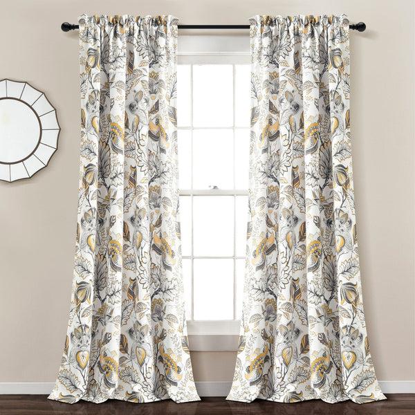 Lush Decor Cynthia Jacobean Light Filtering Window Curtain Set