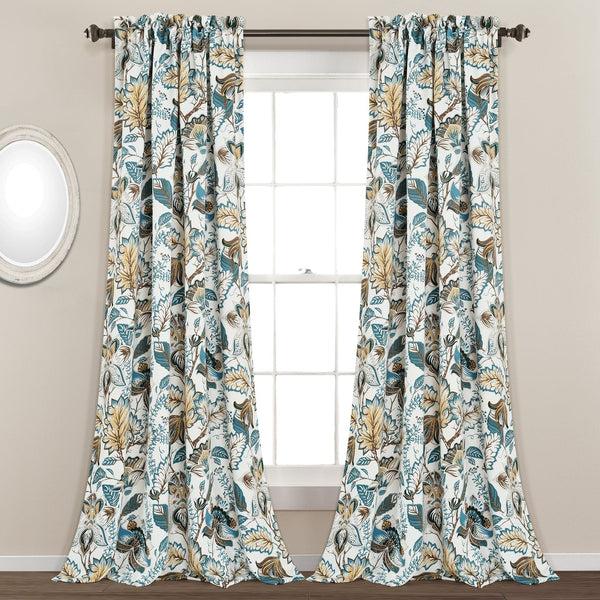 Lush Decor Cynthia Jacobean Light Filtering Window Curtain Set