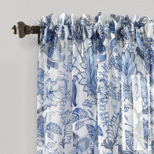 Lush Decor Cynthia Jacobean Sheer Window Curtain Panel Set