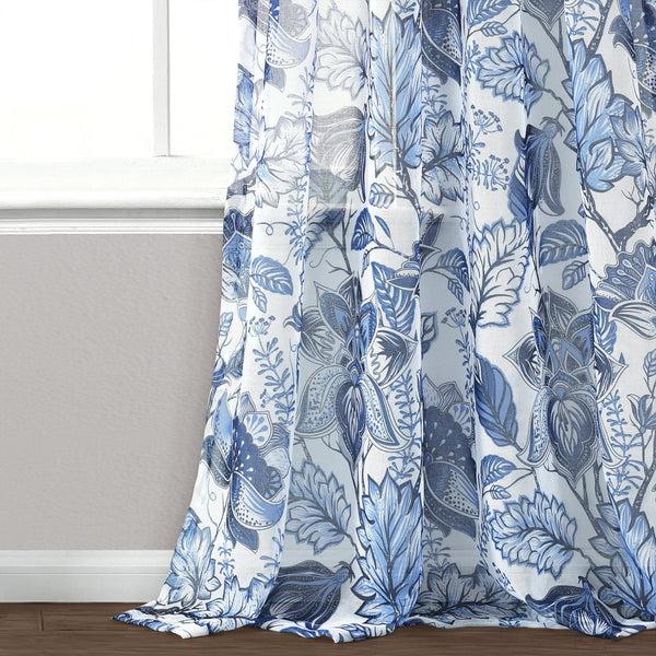 Lush Decor Cynthia Jacobean Sheer Window Curtain Panel Set