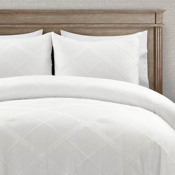 Lush Decor Diamond Geo Jacquard 3 Piece Comforter Set