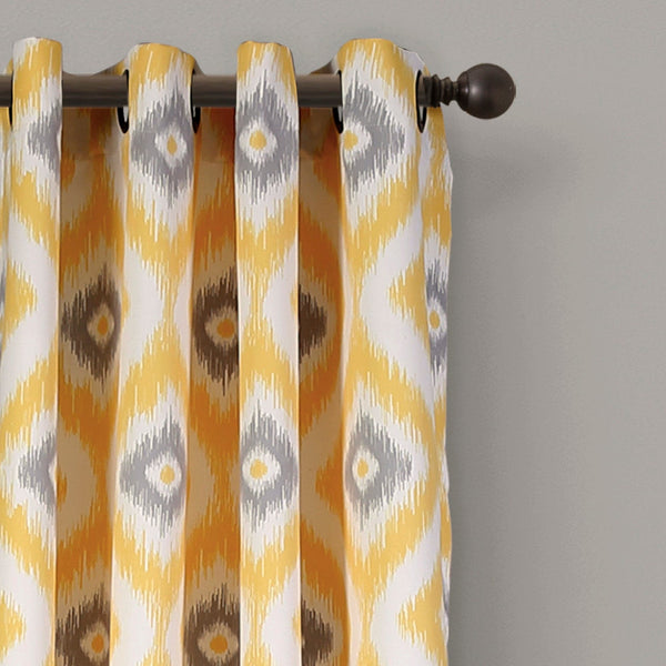 Lush Decor Diamond Ikat Light Filtering Window Curtain Set