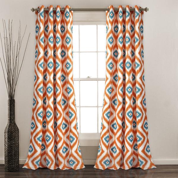 Lush Decor Diamond Ikat Light Filtering Window Curtain Set