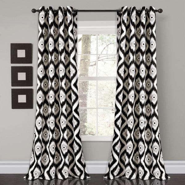 Lush Decor Diamond Ikat Light Filtering Window Curtain Set