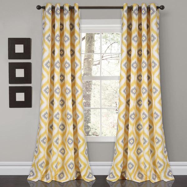 Lush Decor Diamond Ikat Light Filtering Window Curtain Set