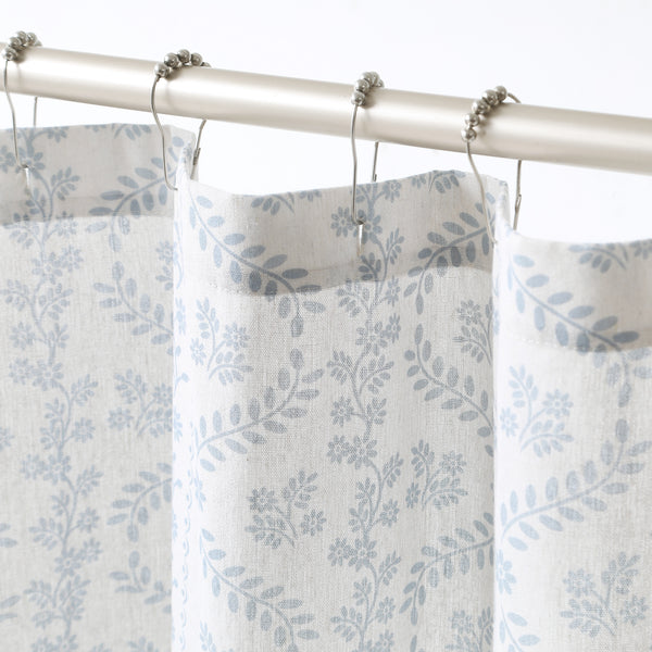 Lush Decor Doreen Delicate Floral Linen Textured Shower Curtain