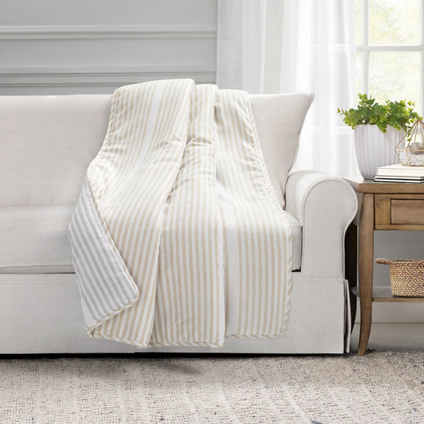 Lush Decor Drew Stripe Silver-Infused Antimicrobial Throw