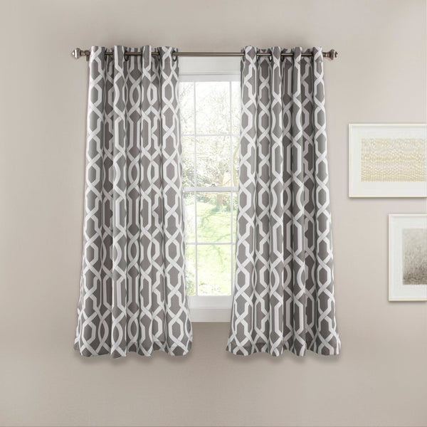 Lush Decor Edward Trellis Light Filtering Window Curtain Panel Set