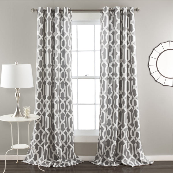 Lush Decor Edward Trellis Light Filtering Window Curtain Panel Set