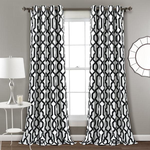 Lush Decor Edward Trellis Light Filtering Window Curtain Panel Set