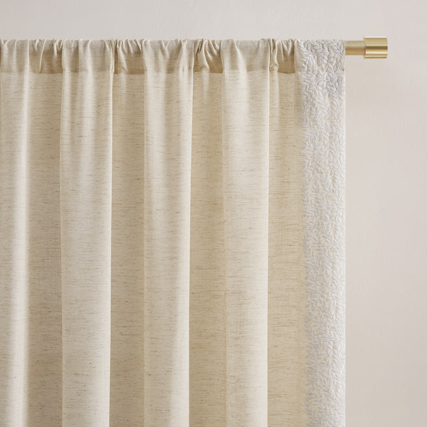 Lush Decor Emily Leaves Embroidered Window Curtain Panels