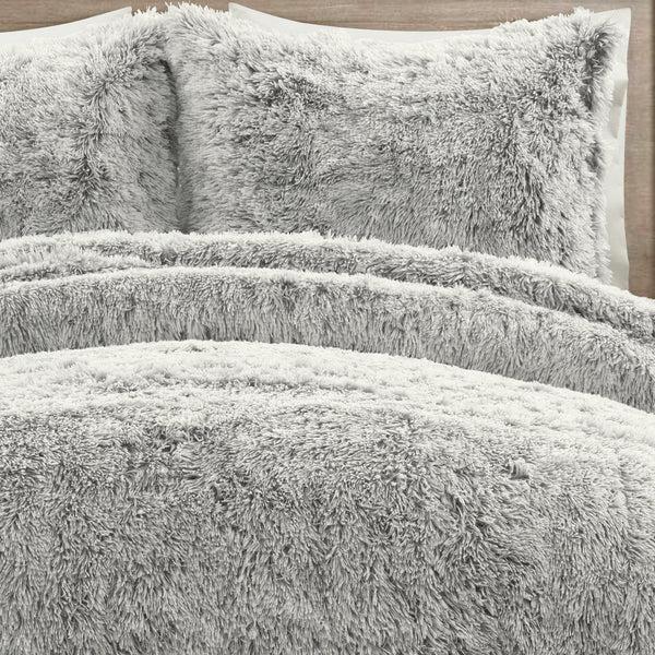 Lush Decor Emma Cozy Ultra Soft Two Tone Faux Fur Comforter Set