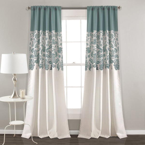 Lush Decor Estate Garden Print Room Darkening Window Curtain Set