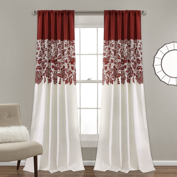 Lush Decor Estate Garden Print Room Darkening Window Curtain Set
