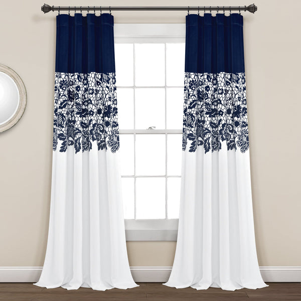 Lush Decor Estate Garden Print Room Darkening Window Curtain Set