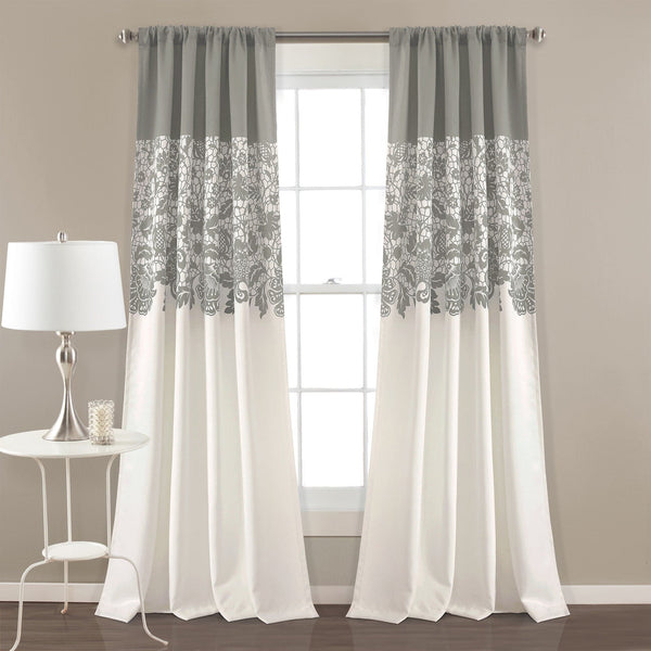 Lush Decor Estate Garden Print Room Darkening Window Curtain Set