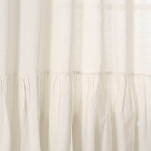 Lush Decor Farmhouse Faux Linen Tab Top Window Curtain Panel