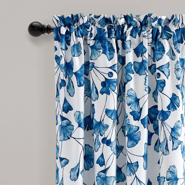 Lush Decor Farmhouse Ginkgo Leaf Light Filtering Window Curtain Panel Set
