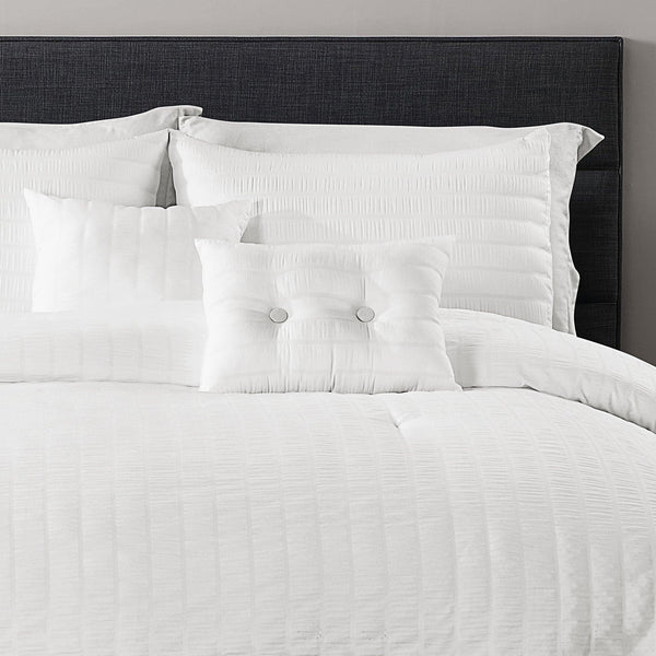 Lush Decor Farmhouse Seersucker 5 Piece Comforter Set