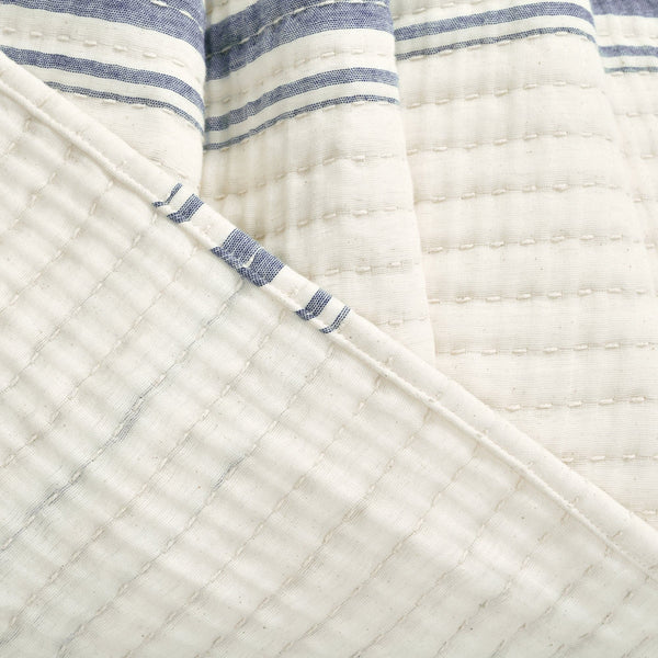 Lush Decor Farmhouse Stripe Kantha Pick Stitch Yarn Dyed Cotton Woven Throw