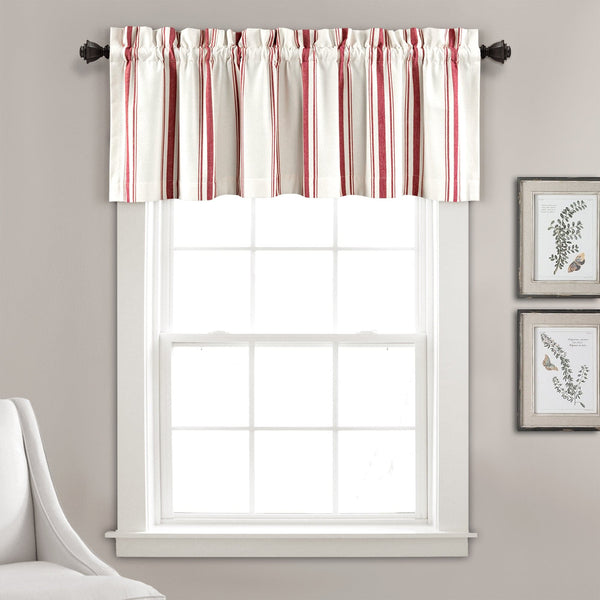 Lush Decor Farmhouse Stripe Yarn Dyed Recycled Cotton Blend Valance
