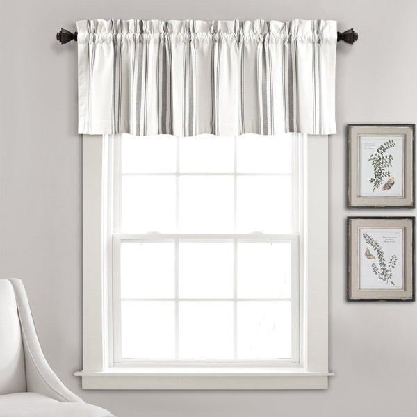 Lush Decor Farmhouse Stripe Yarn Dyed Recycled Cotton Blend Valance