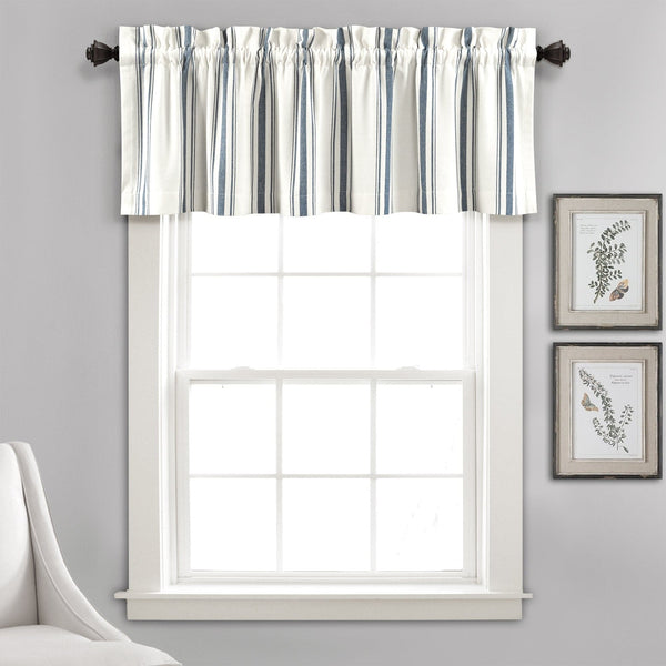 Lush Decor Farmhouse Stripe Yarn Dyed Recycled Cotton Blend Valance