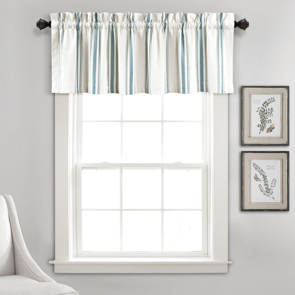 Lush Decor Farmhouse Stripe Yarn Dyed Recycled Cotton Blend Valance